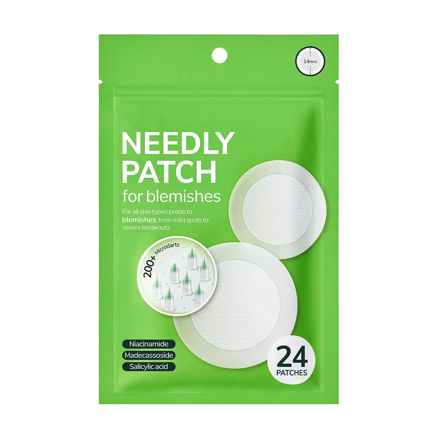 Мікроголкові патчі для обличчя Needly Patch For Blemishes проти запалень та висипань, 24 шт